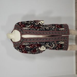 NWT MAX SPORT MX34954 MULTI COLOR FLORAL LONG CARDIGAN COAT WOMEN'S XL